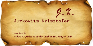Jurkovits Krisztofer névjegykártya